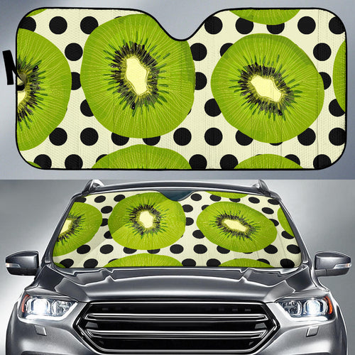 Kiwi Black Dot Background Car Sun Shade
