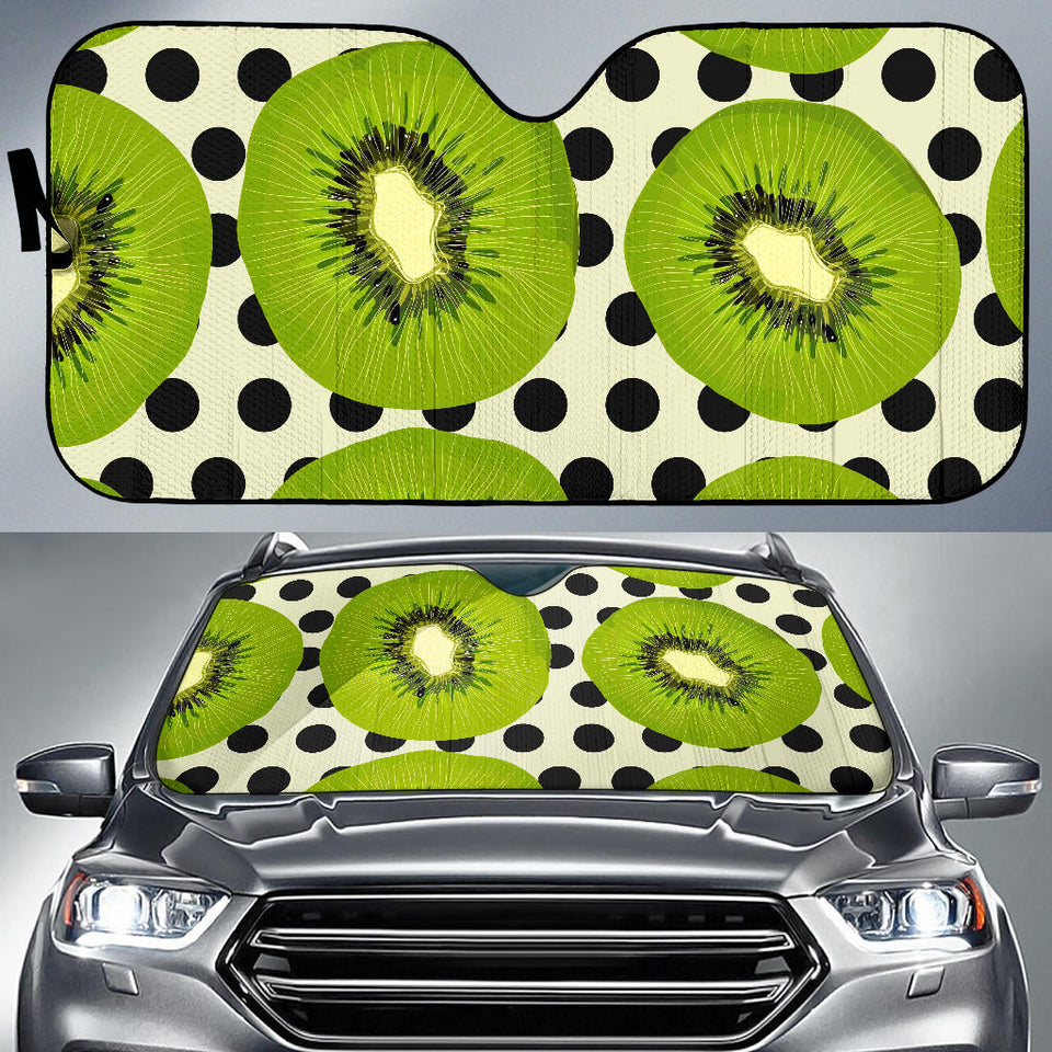 Kiwi Black Dot Background Car Sun Shade