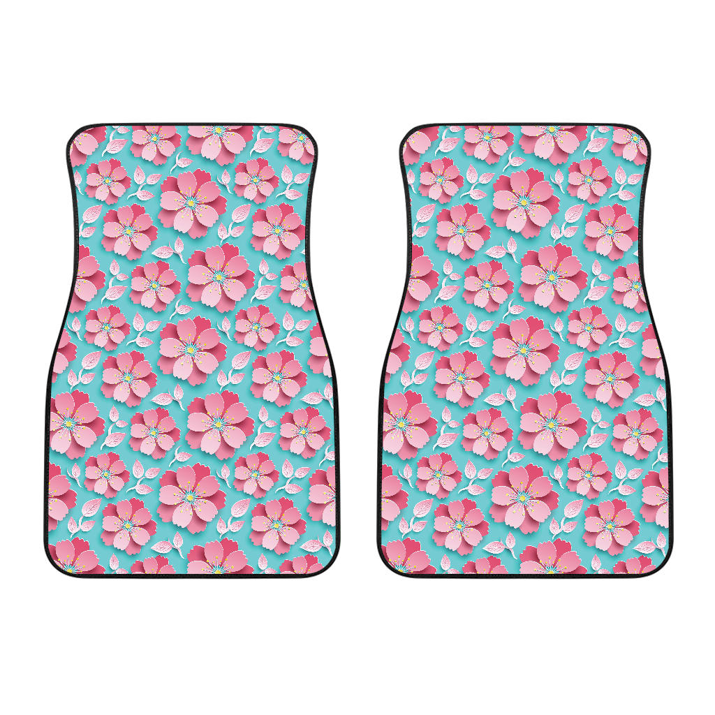 3D Sakura Cherry Blossom Pattern Front Car Mats