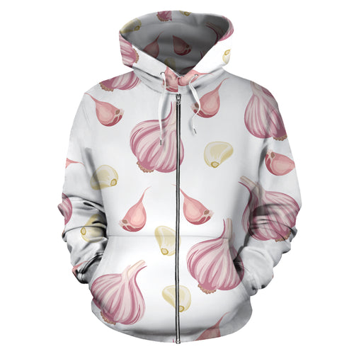 Garlic Pattern Zip Up Hoodie