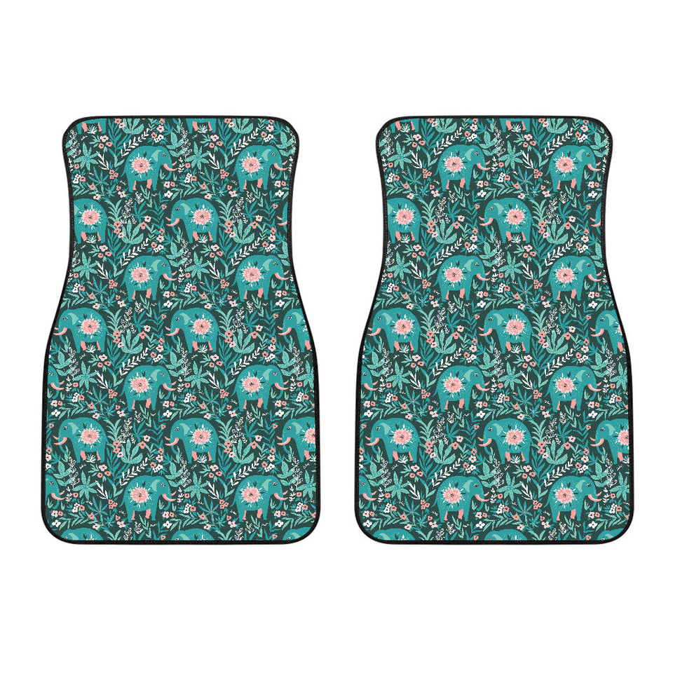 Elephants Jungle Pattern Front Car Mats