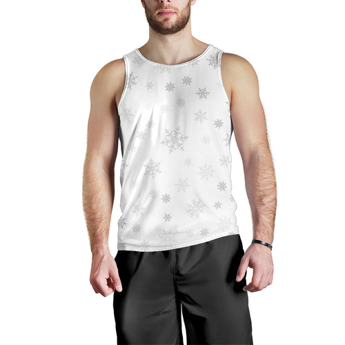 Snowflake pattern white background Men Tank Top