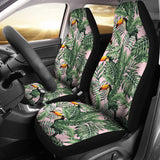 Toucan Tropical Green Jungle Palm Pattern  Universal Fit Car Seat Covers