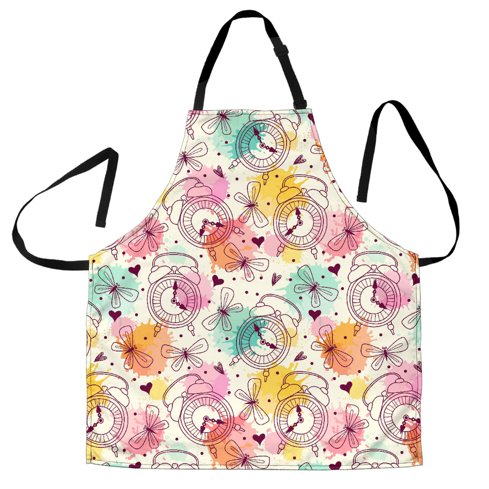 Clock Butterfly Pattern Adjustable Apron