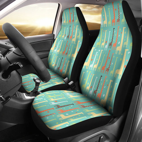 Giraffe Pattern Print Design 01 Universal Fit Car Seat Covers