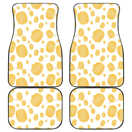 Potato Chips Pattern Print Design 03 Front and Back Car Mats