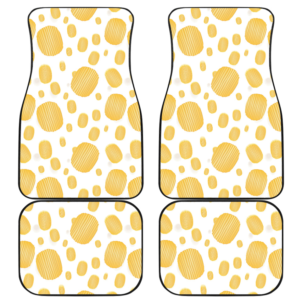 Potato Chips Pattern Print Design 03 Front and Back Car Mats