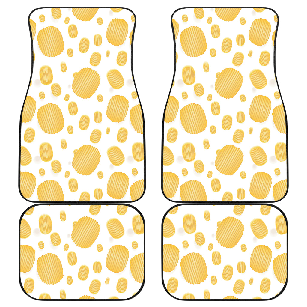 Potato Chips Pattern Print Design 03 Front and Back Car Mats