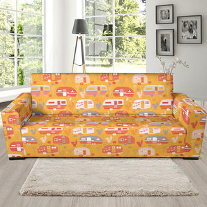 Camper Van Pattern Print Design 04 Sofa Slipcover