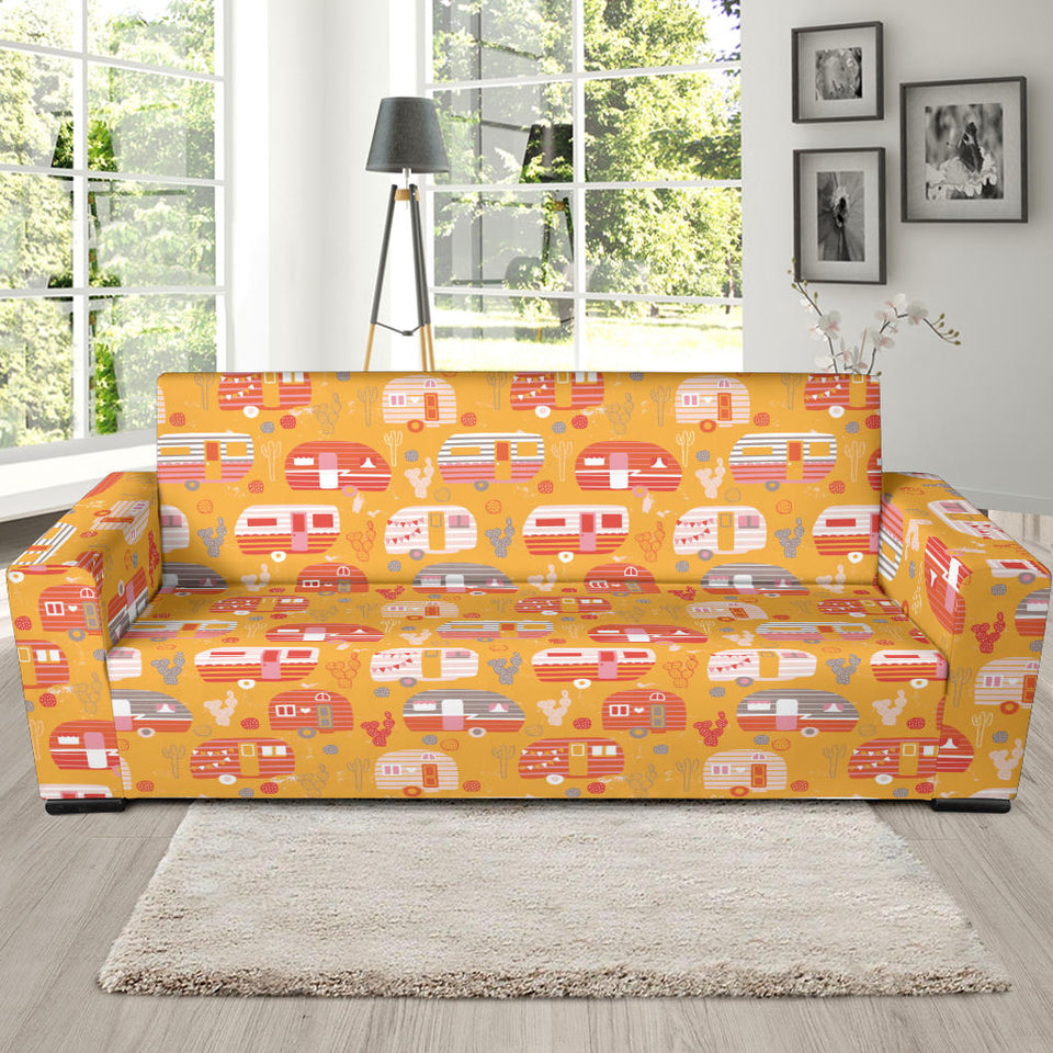 Camper Van Pattern Print Design 04 Sofa Slipcover