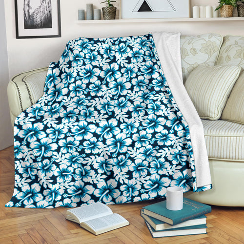 Hibiscus Pattern Print Design 04 Premium Blanket