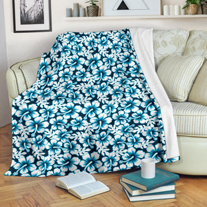 Hibiscus Pattern Print Design 04 Premium Blanket