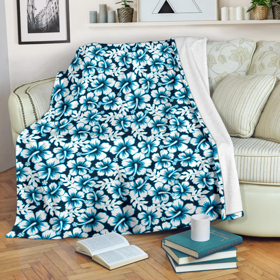Hibiscus Pattern Print Design 04 Premium Blanket