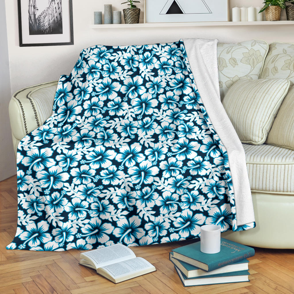 Hibiscus Pattern Print Design 04 Premium Blanket