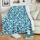 Hibiscus Pattern Print Design 04 Premium Blanket