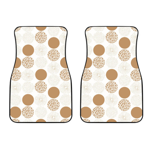 Gold Texture Mushroom Pattern Front Car Mats