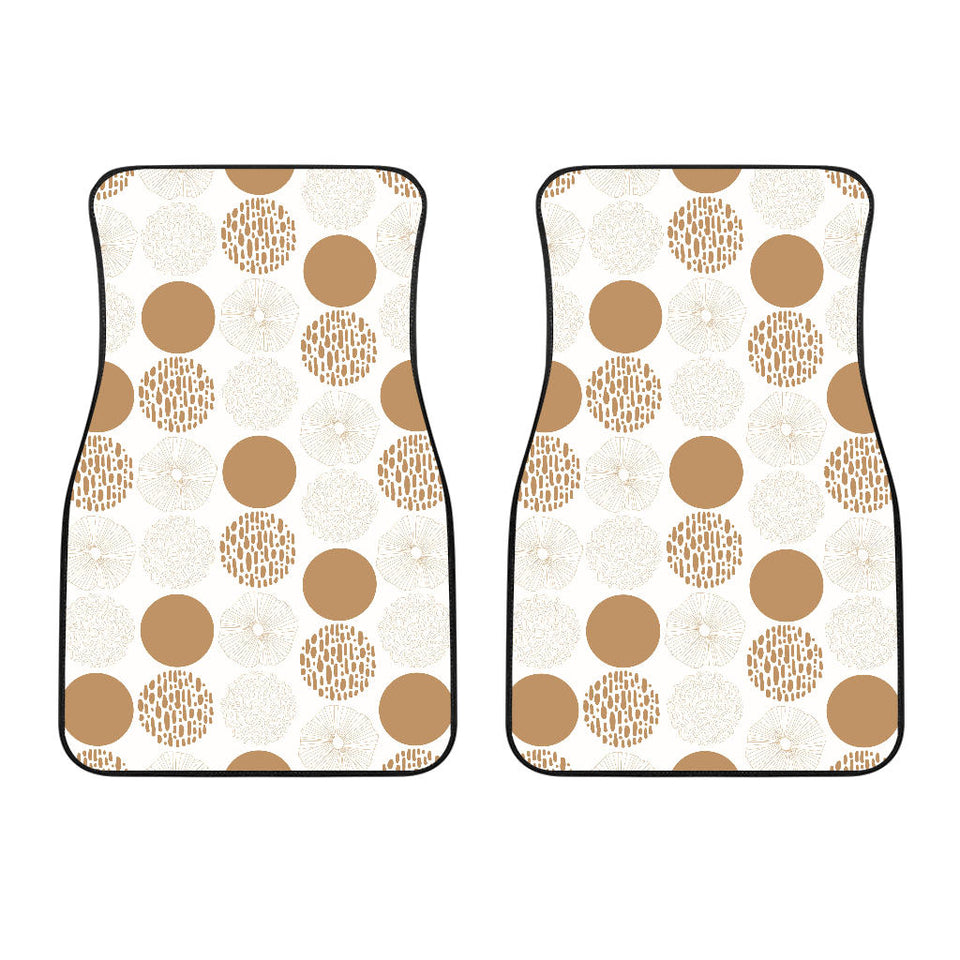 Gold Texture Mushroom Pattern Front Car Mats