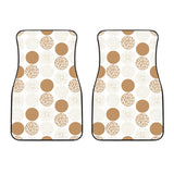 Gold Texture Mushroom Pattern Front Car Mats
