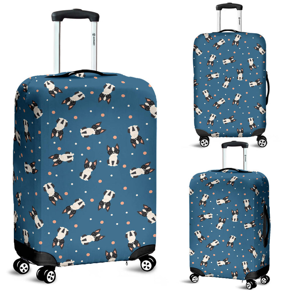 Cute Boston Terrier Dog Spattern Luggage Covers