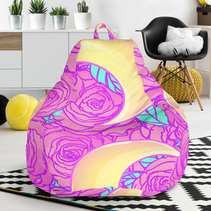 Moon Pink Rose Background Bean Bag Cover