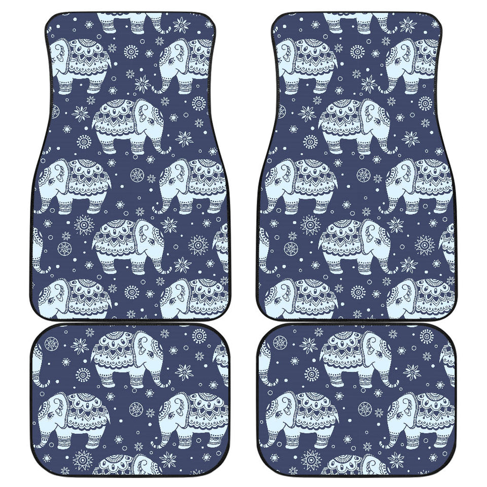 Elephant Tribal Design Pattern Front And Back Car Mats