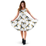 Eagle Pattern Print Design 03 Sleeveless Midi Dress