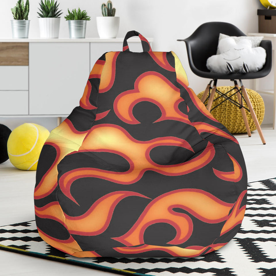 Fire Flame Dark Pattern Bean Bag Cover