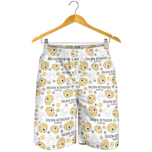 Golden Retriever Pattern Print Design 04 Men Shorts