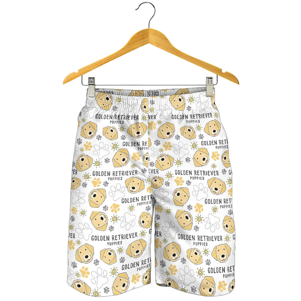 Golden Retriever Pattern Print Design 04 Men Shorts