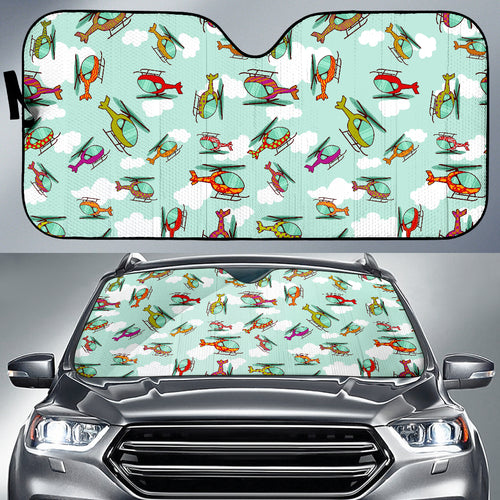 Helicopter Design Pattern Car Sun Shade
