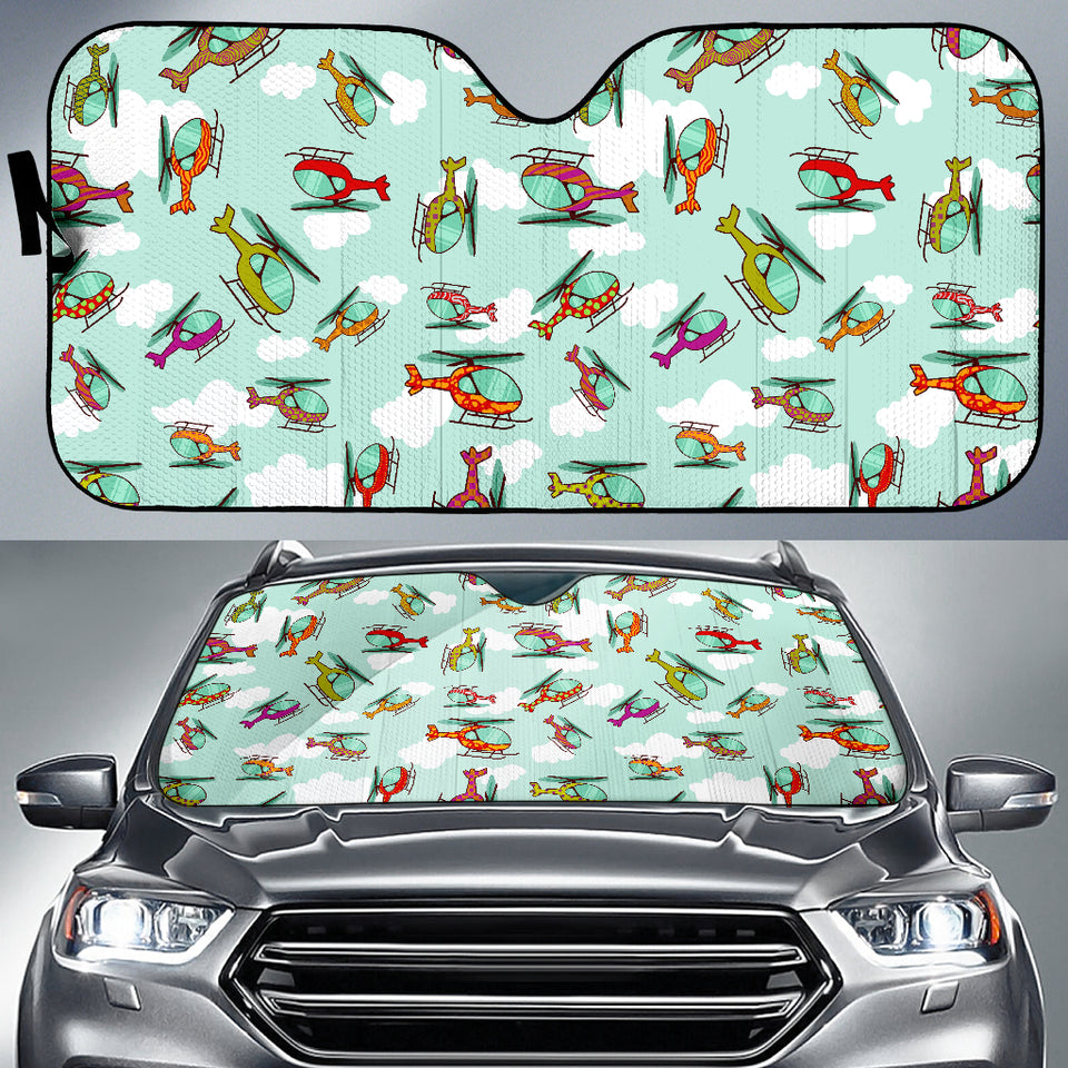 Helicopter Design Pattern Car Sun Shade