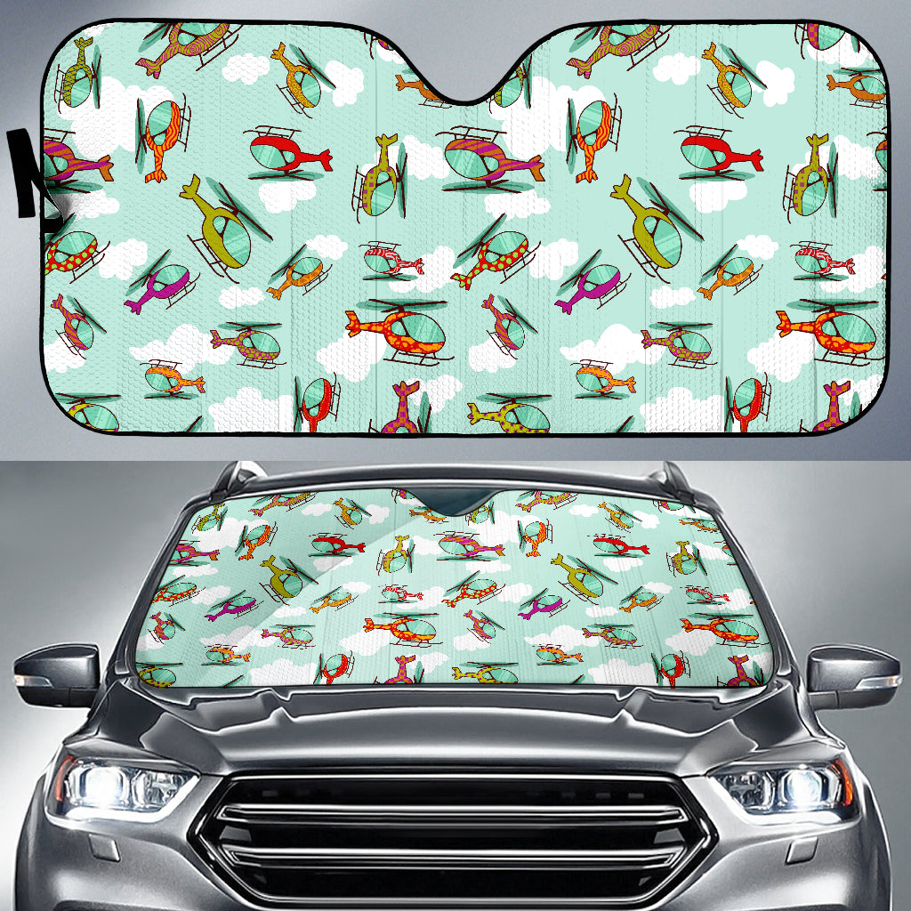 Helicopter Design Pattern Car Sun Shade