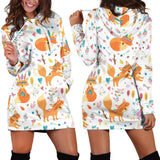Cute Tribal Fox Pattern Women'S Hoodie Dress