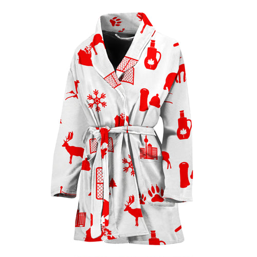 Canada Pattern Print Design 04 Women's Bathrobe