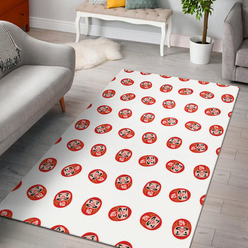 Daruma Japanese Wooden Doll Pattern Area Rug