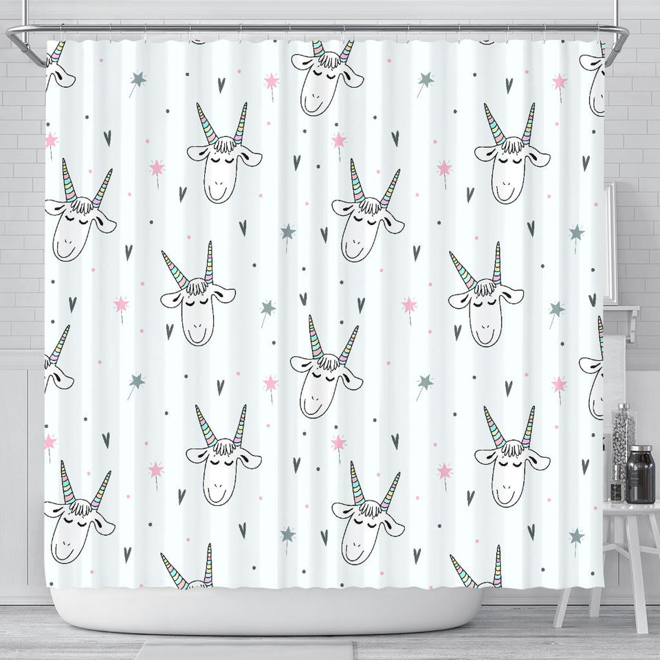 Cute Goat Design Pattern Shower Curtain Fulfilled In US