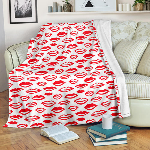 Lips Pattern Print Design 05 Premium Blanket