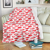 Lips Pattern Print Design 05 Premium Blanket