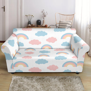 Cute Rainbow Clound Pattern Loveseat Couch Slipcover