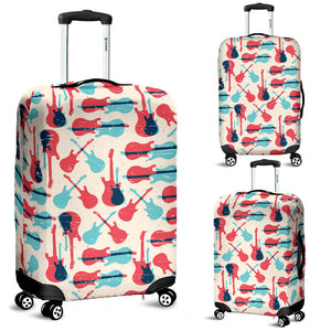 Red Blue Guitar Pattern Luggage Covers