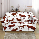 Horses Running Pattern Background Loveseat Couch Slipcover