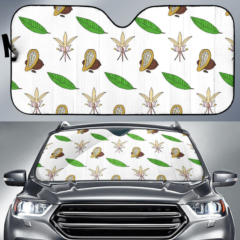 Color Hand Drawn Cocoa Pattern Car Sun Shade