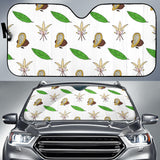 Color Hand Drawn Cocoa Pattern Car Sun Shade