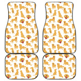 Golden Retriever Pattern Print Design 05 Front and Back Car Mats