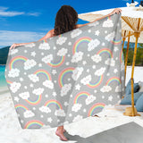 Cute Rainbow Clound Star Pattern Sarong