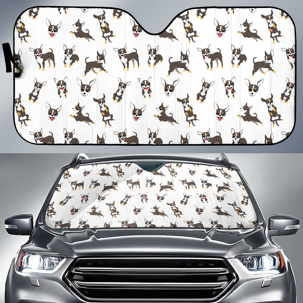 Chihuahua Dog Pattern Car Sun Shade