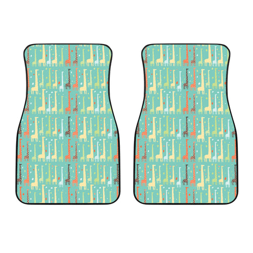 Giraffe Pattern Print Design 01 Front Car Mats
