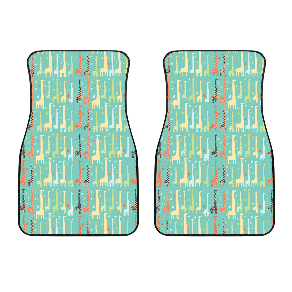Giraffe Pattern Print Design 01 Front Car Mats