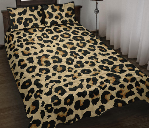 Leopard print design pattern Quilt Bed Set