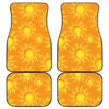 Sun Orange Background Front And Back Car Mats